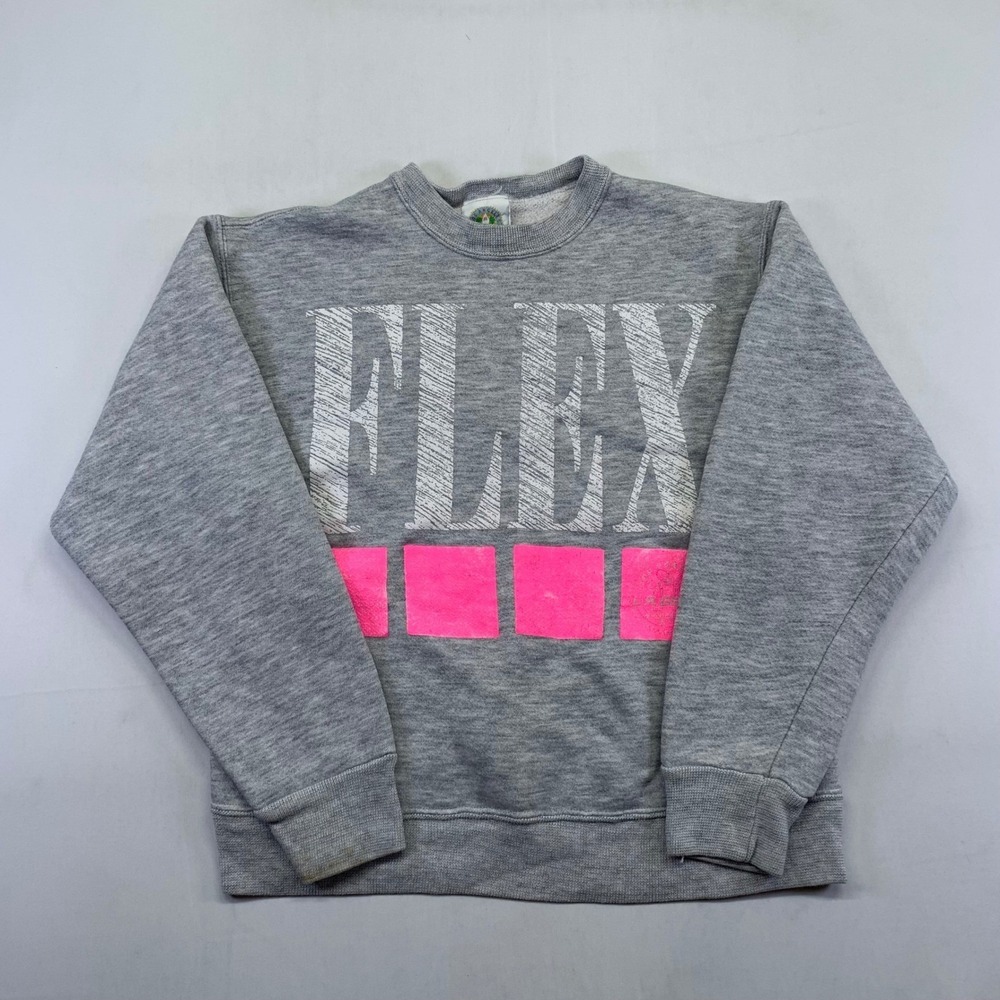 Vintage LA Gear FLEX Sweatshirt Crewneck Womens Small 90s Made in USA Gray